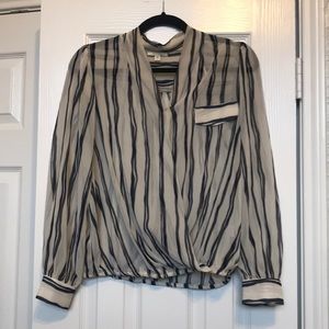 Pleione sheer long sleeve blouse